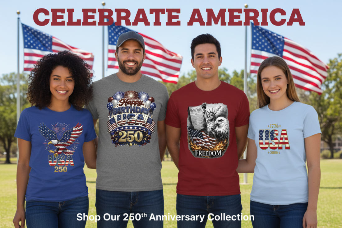 USA 250 Hero Banner - RWB Flying Eagle